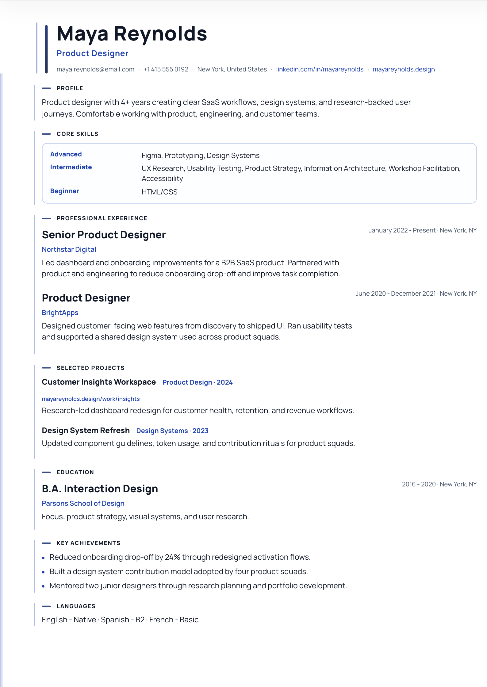 ATS Structured - CV template