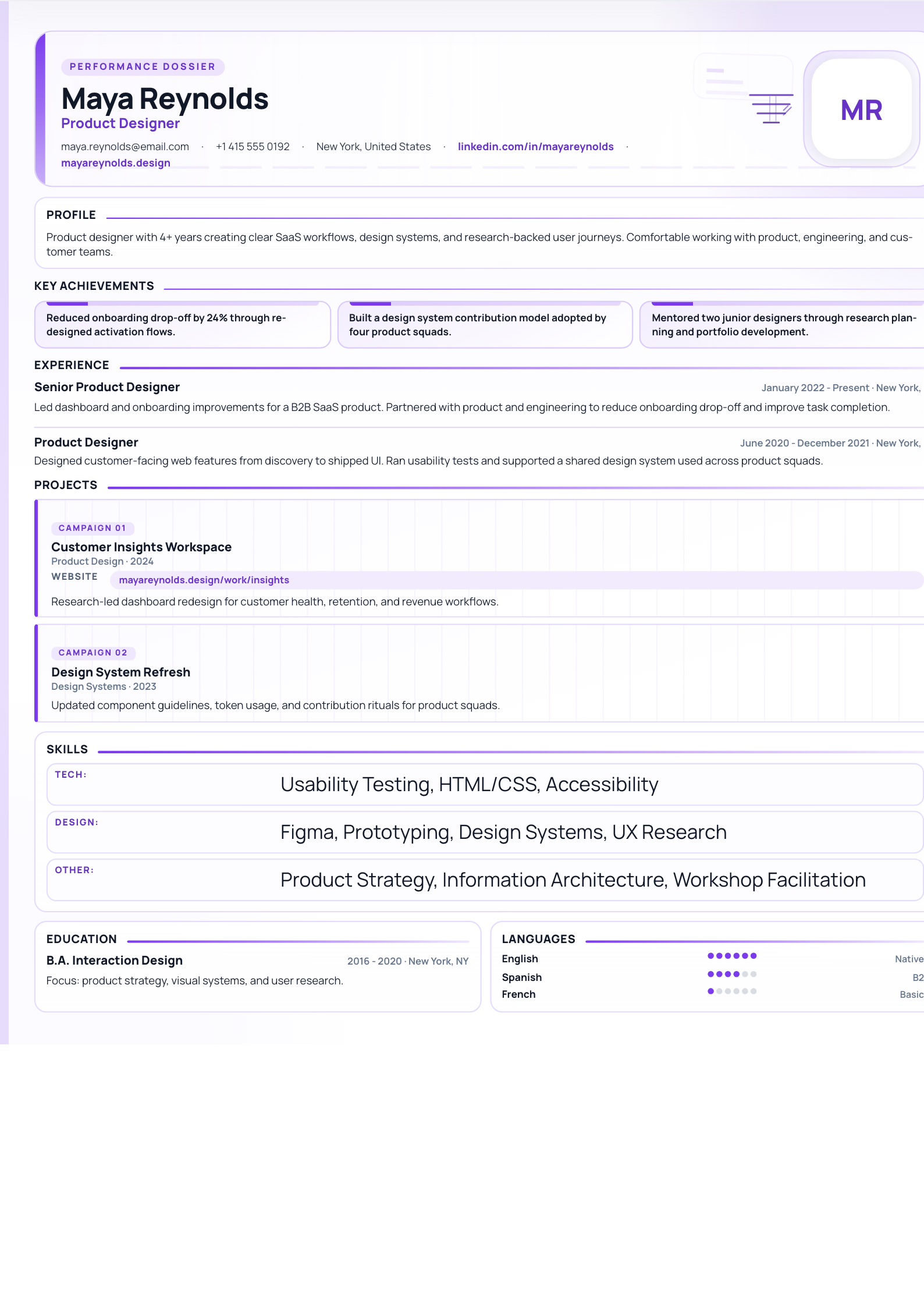 Growth Marketing - CV template