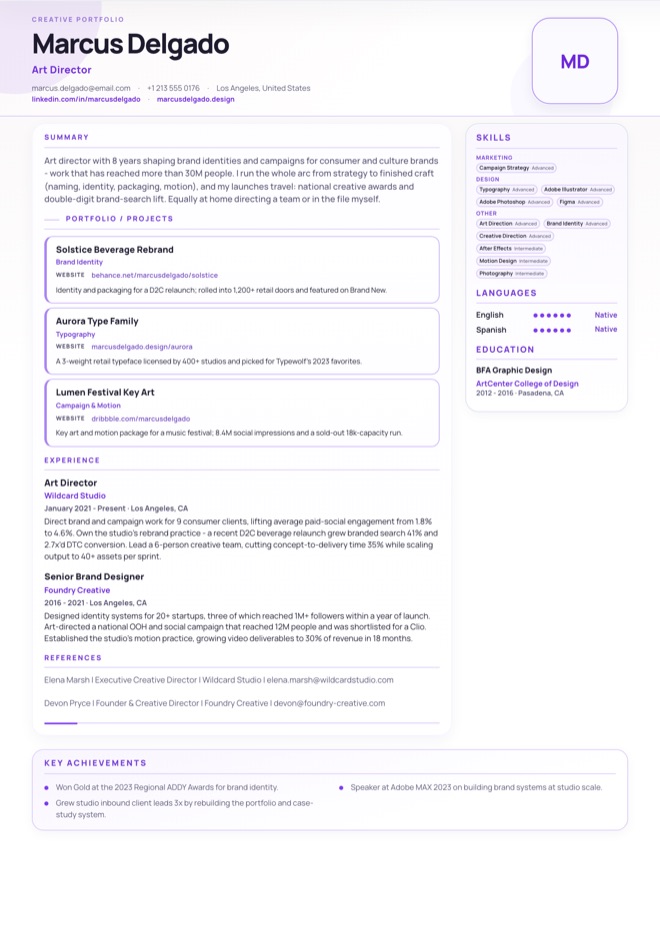 Graphic Designer CV Template preview
