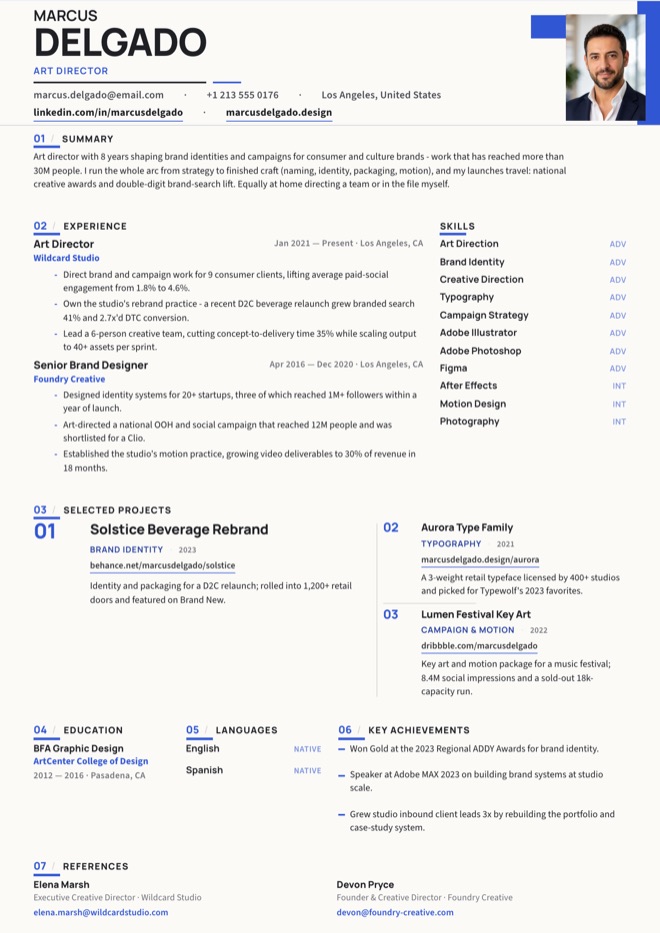 Creative Portfolio - CV template