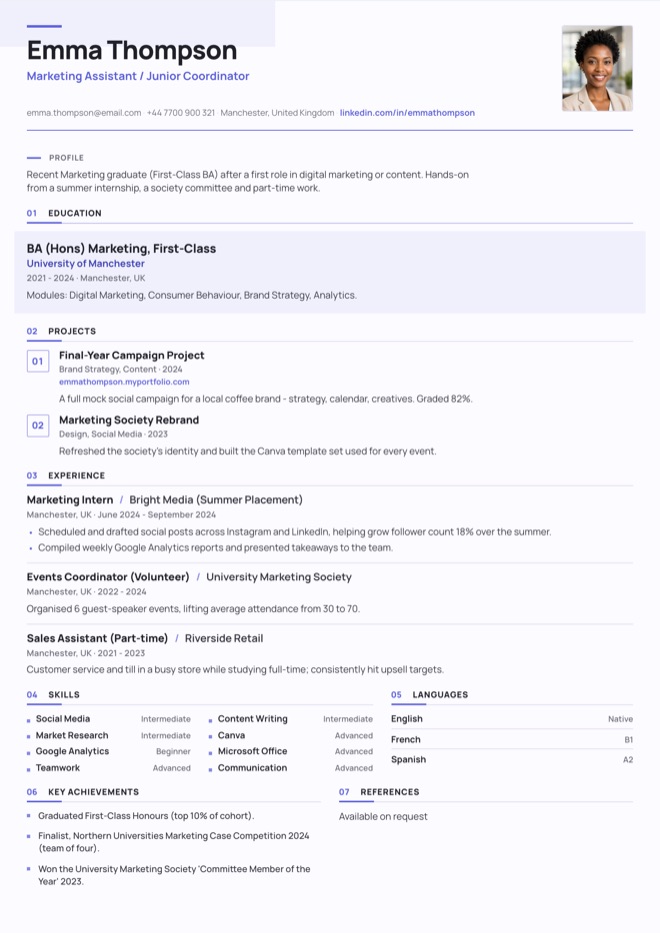 Student / First Job - CV template
