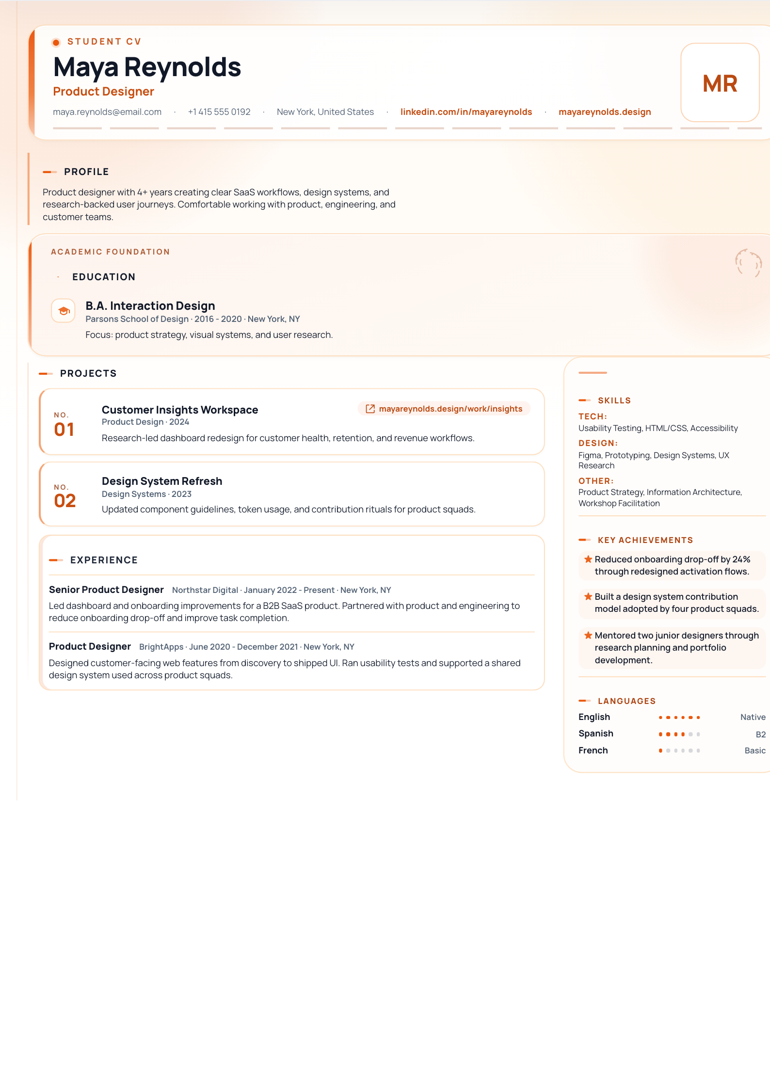 Student / First Job - CV template