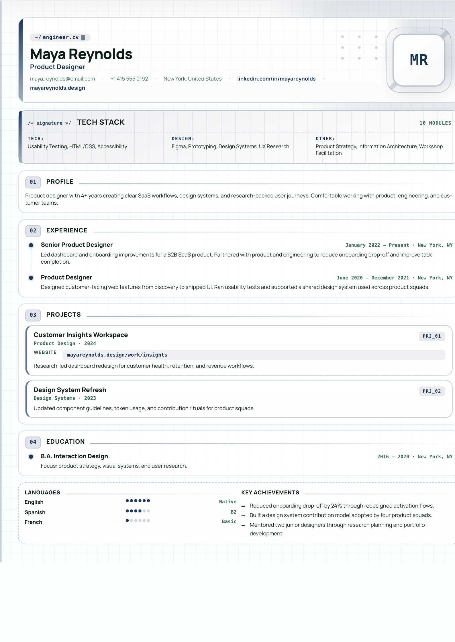 Tech Stack - CV template