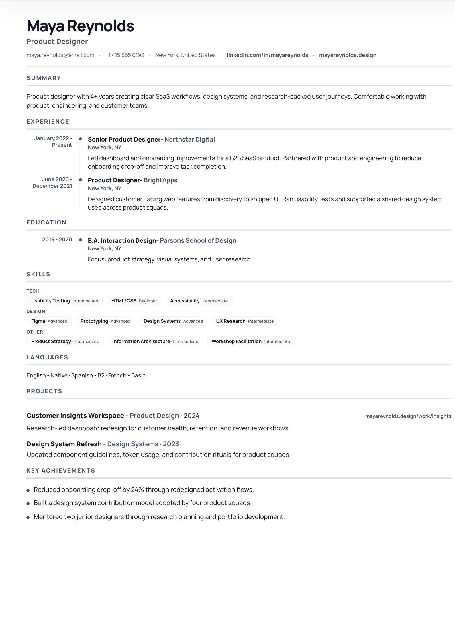 Modern Tech - CV template
